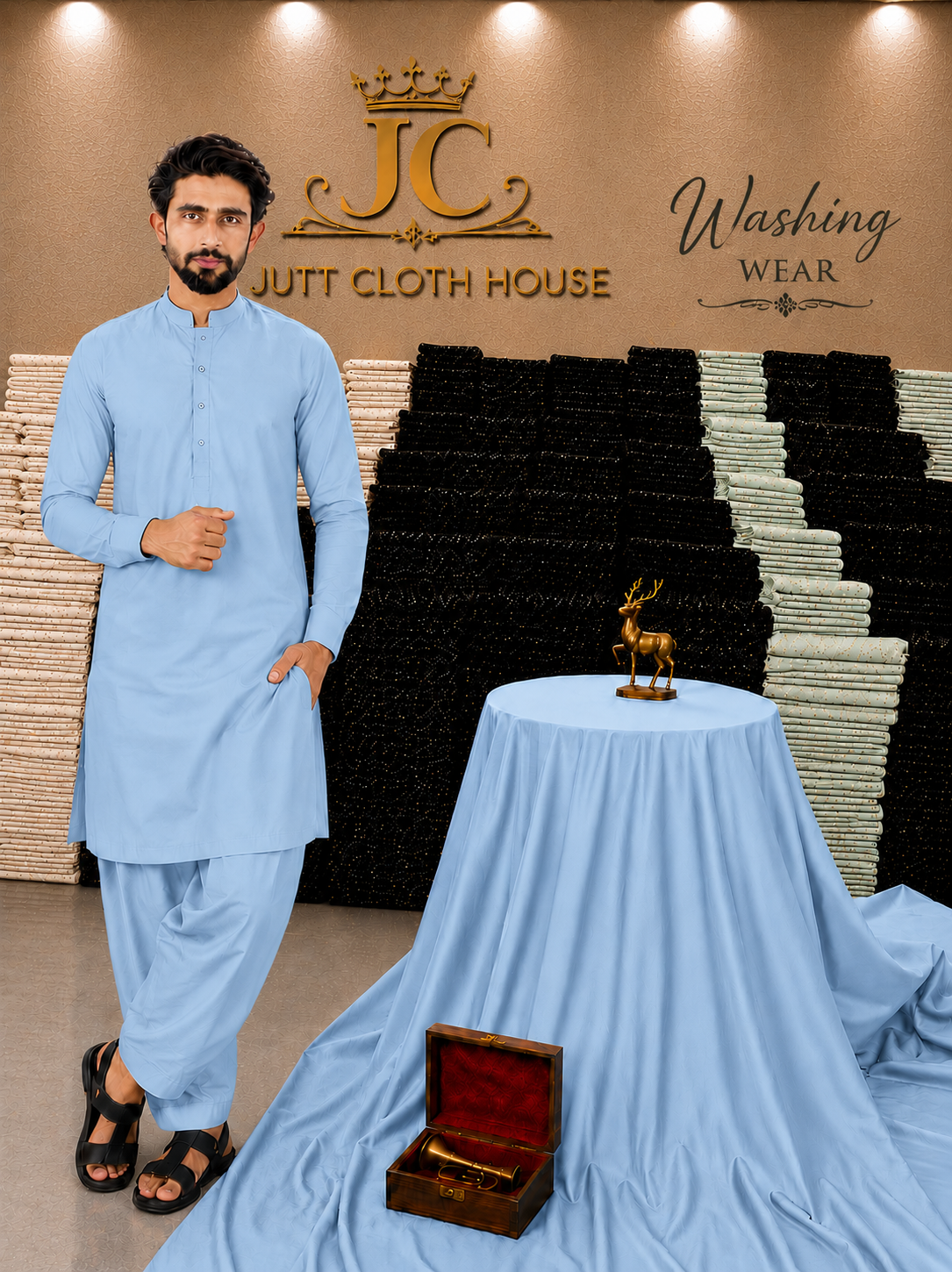 Gull Ahmad Washing Wear – Sky Blue