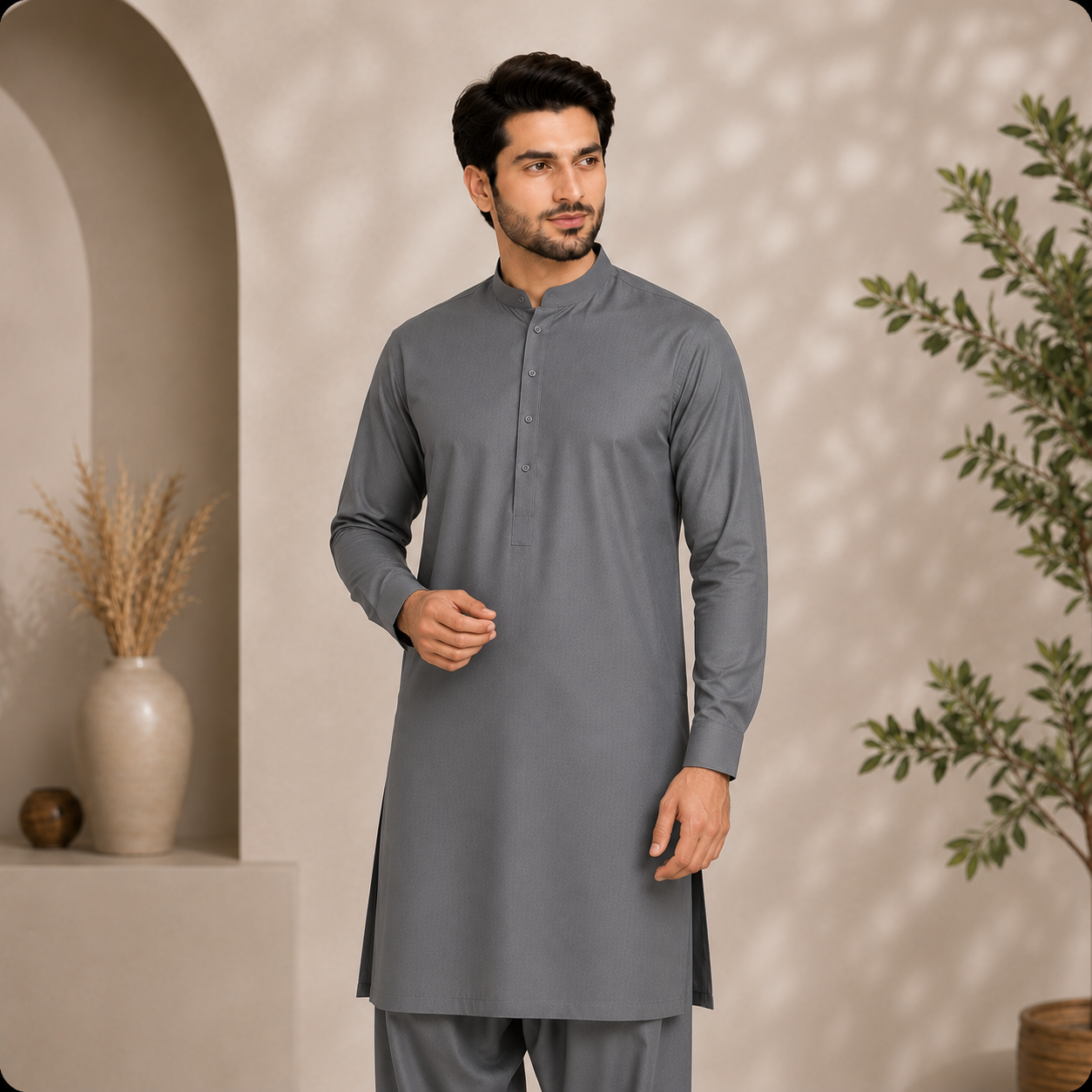 Roman Gold Metal Gray