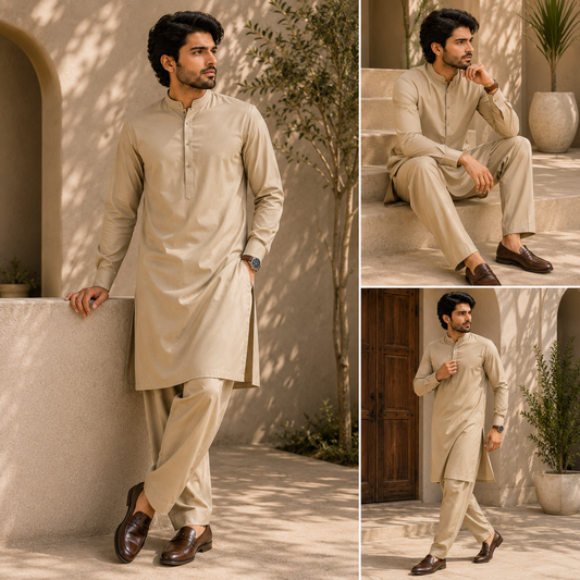 Gull Ahmad Washing Wear Khaki Beige