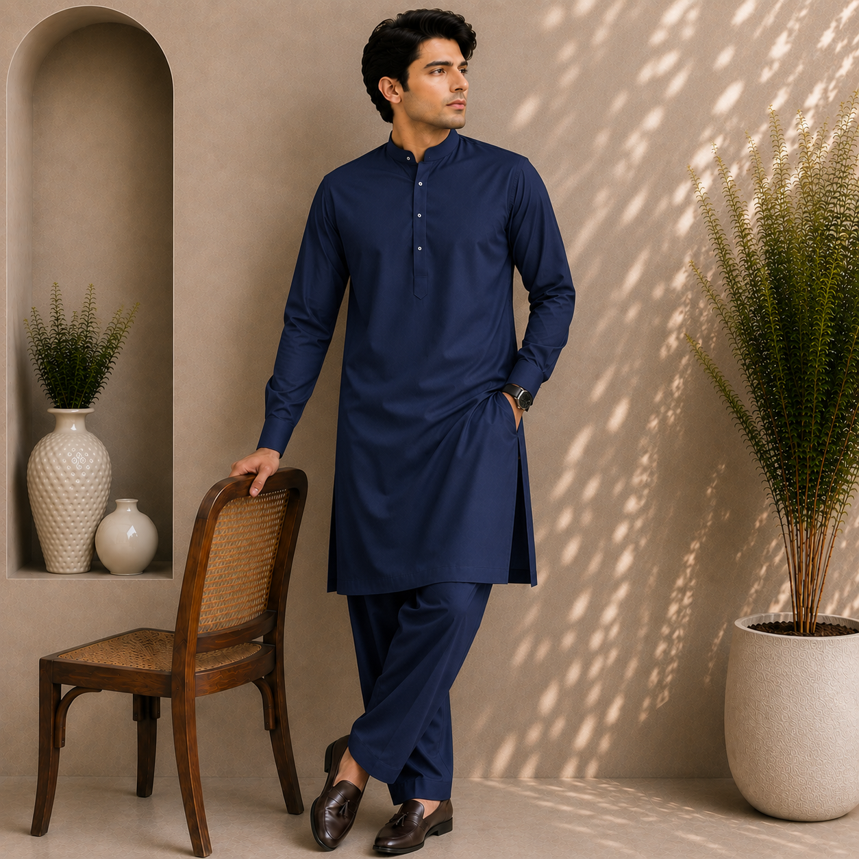 Gull Ahmad Washing Wear Navy Blue