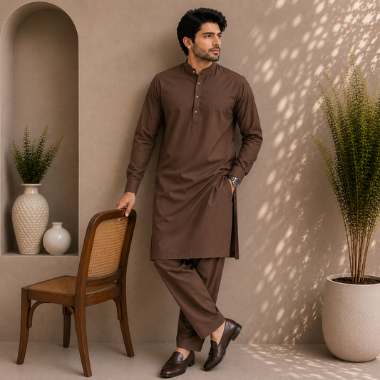 Gull Ahmad Washing Wear Coffee Brown