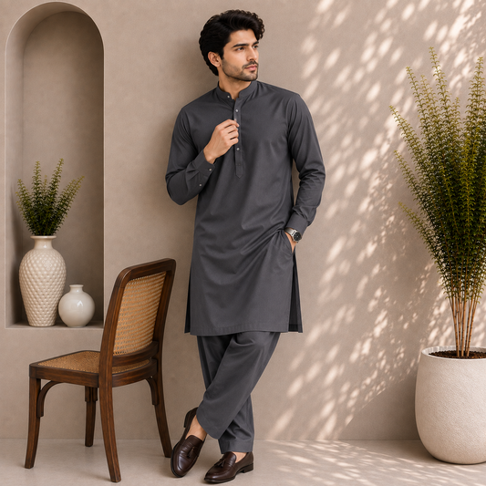 Gull Ahmad Washing Wear Charcoal Grey